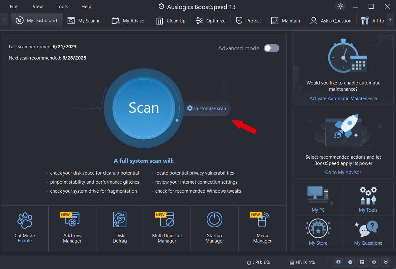 How to scan your PC with Auslogics BoostSpeed