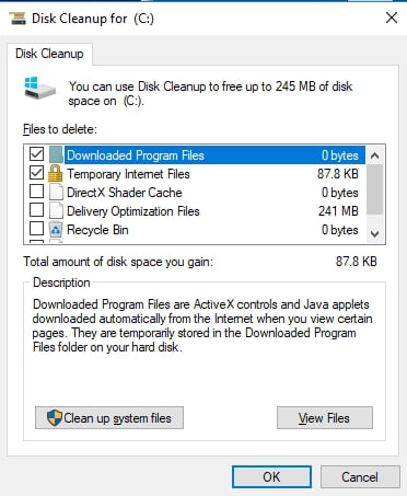Use Disk Cleanup to declutter your hard drive.