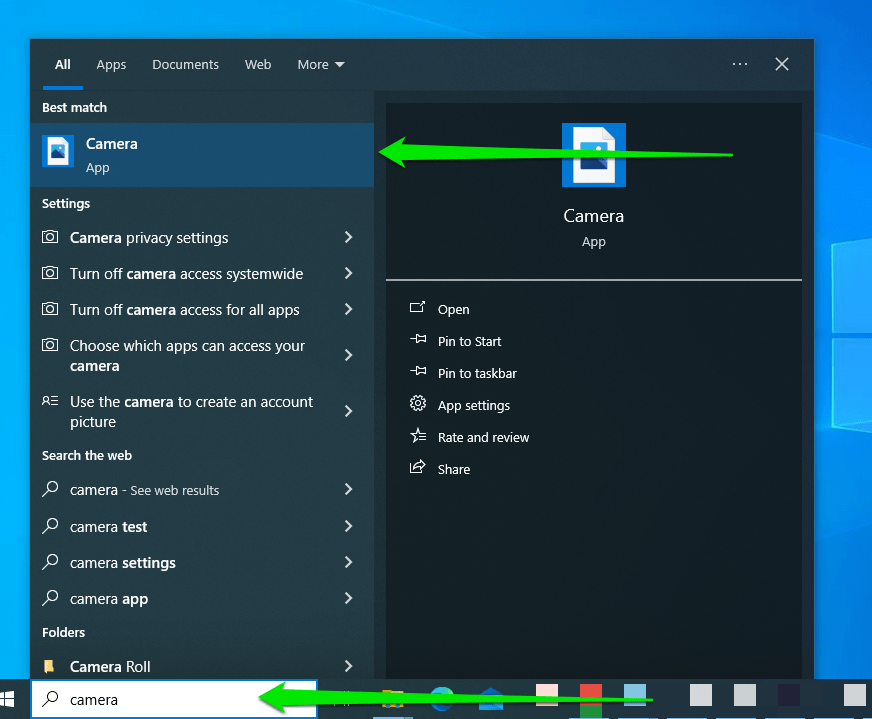 Camera app on PC