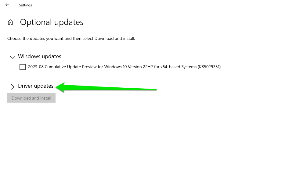 Optional Driver updates