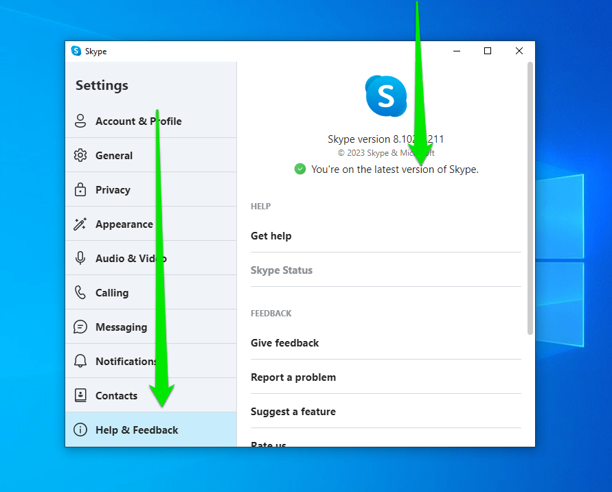 Skype Help and Feedback