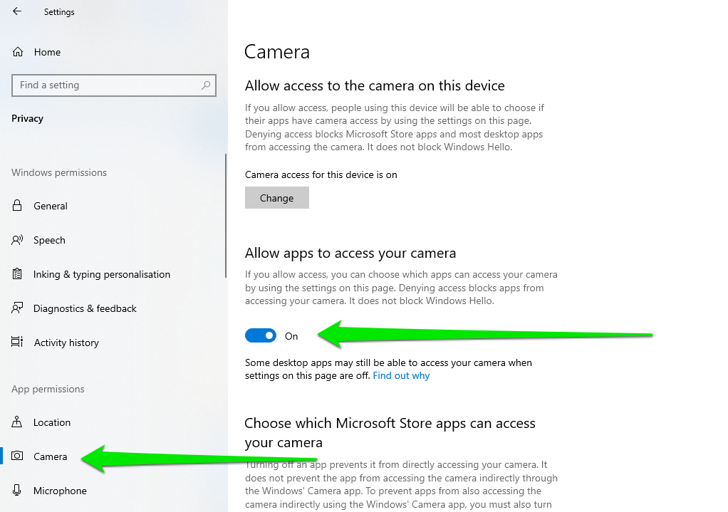 Turn on Camera on PC