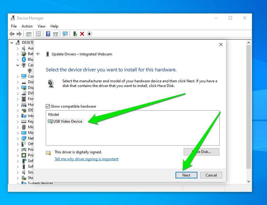 Update USB Video Device