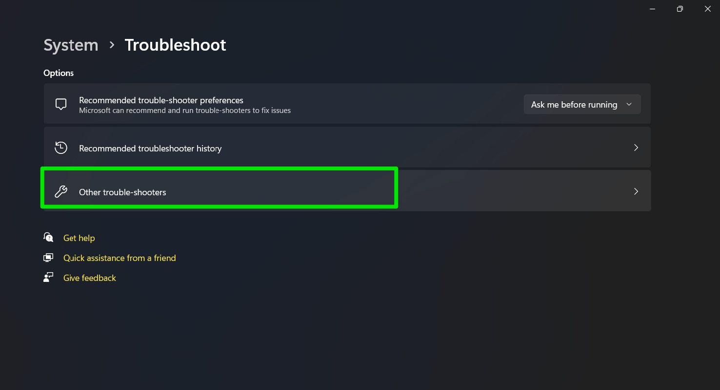 System Troubleshoot