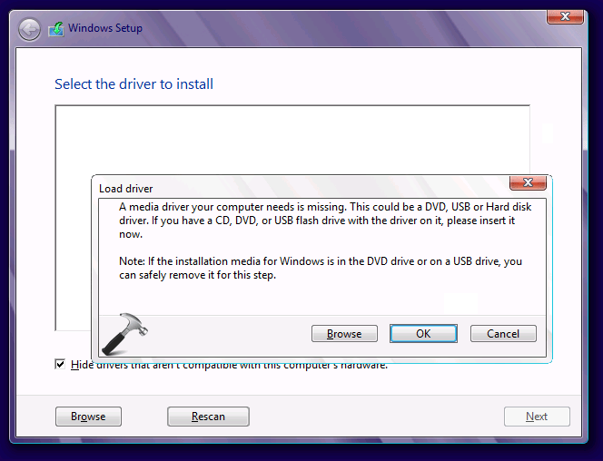 windows 10 installation missing driver