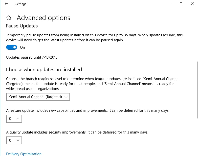 You can postpone automatic updates in Windows 10