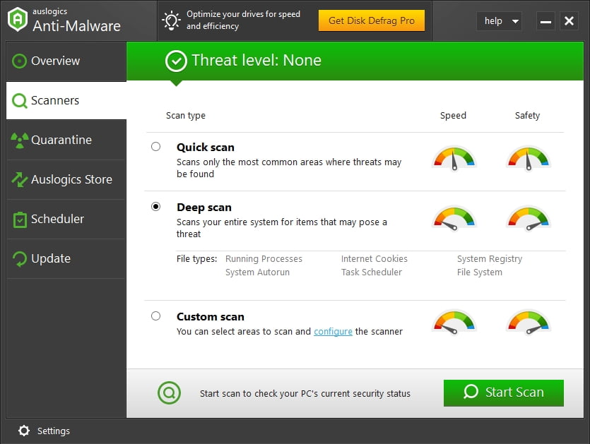 Keep malware at bay with Auslogics Anti-Malware.