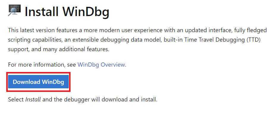 Install Windbg