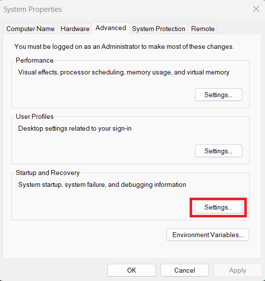 System Properties Windows 10