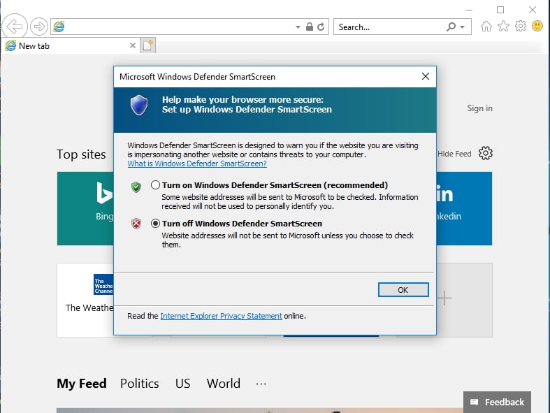 You can also configure SmartScreen for Microsoft Explorer