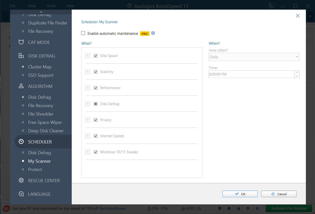 Scan your PC with Auslogics BoostSpeed