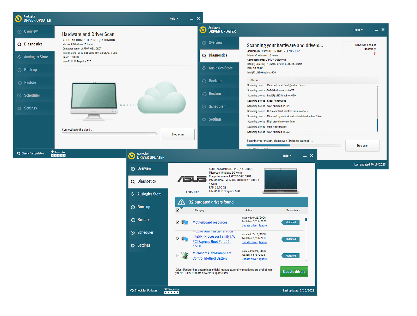 Update drivers with Auslogics Driver Updater