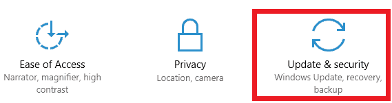 Select Update & Security
