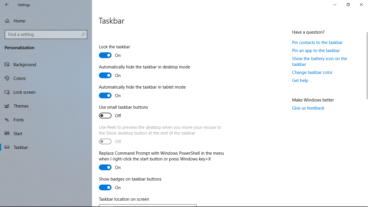Enable "Automatically hide" options.