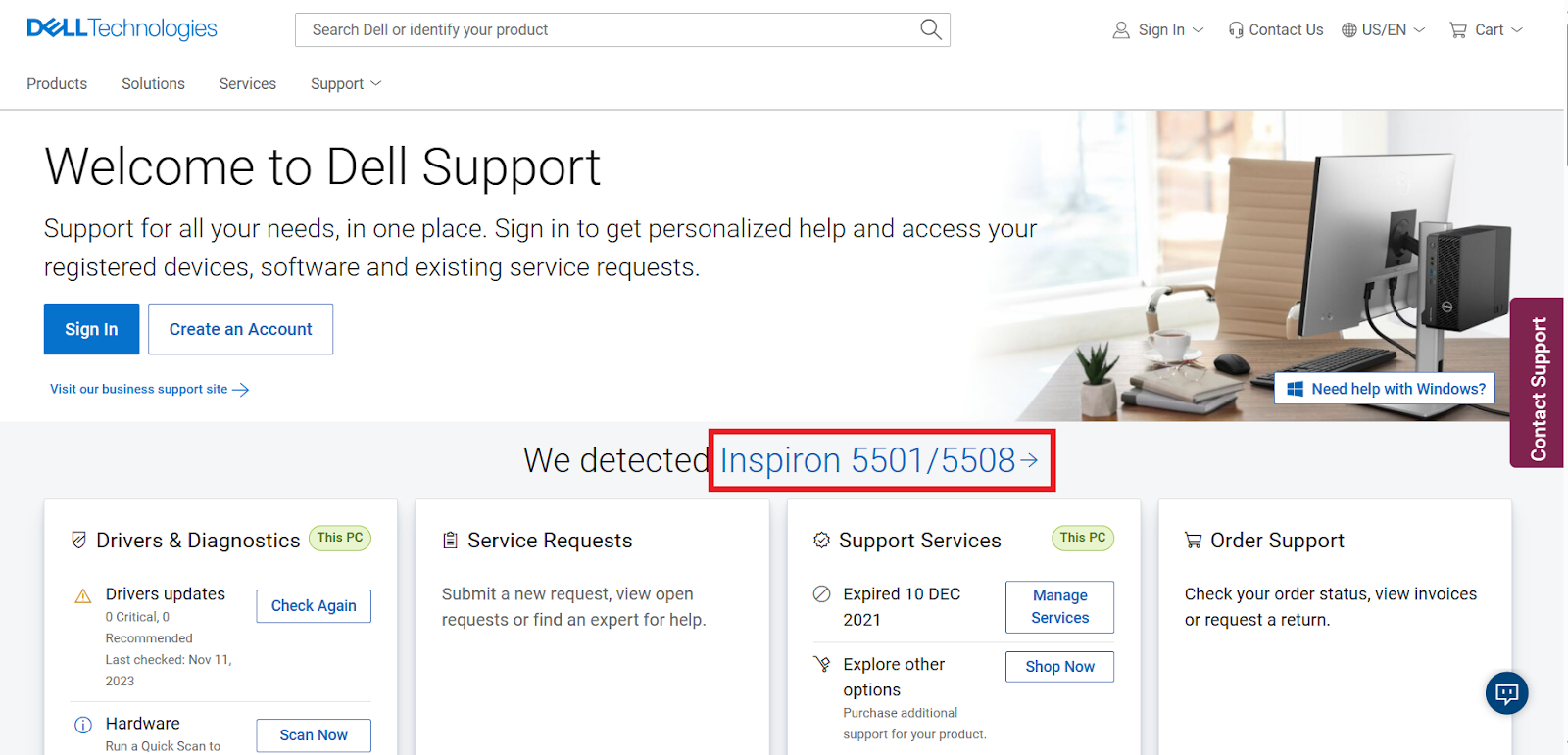 Welcome to Dell Support