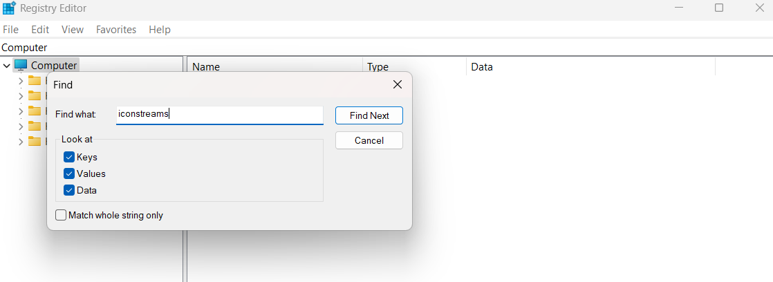Type in iconstreams