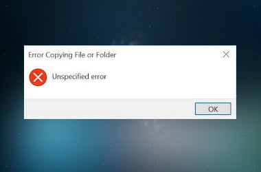 Fixing Unspecified Error when copying a file or folder on Win 10