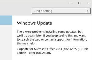 How to resolve Windows update error 0x80240017 easily?