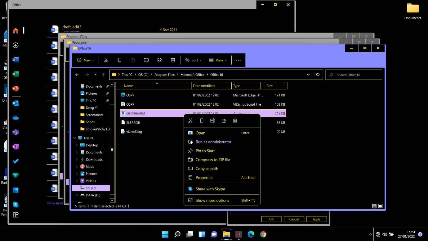 Running the OSPREARM.EXE file may help to fix activation errors