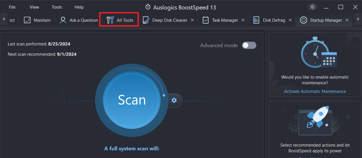 Uninstall programs fully with Auslogics BoostSpeed (All Tools)