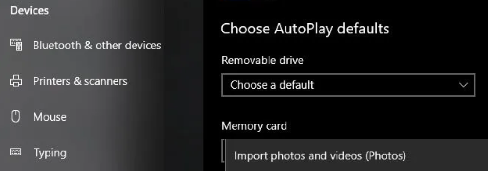 Turn off the “Use AutoPlay for all media and devices” switch to disable AutoPlay completely