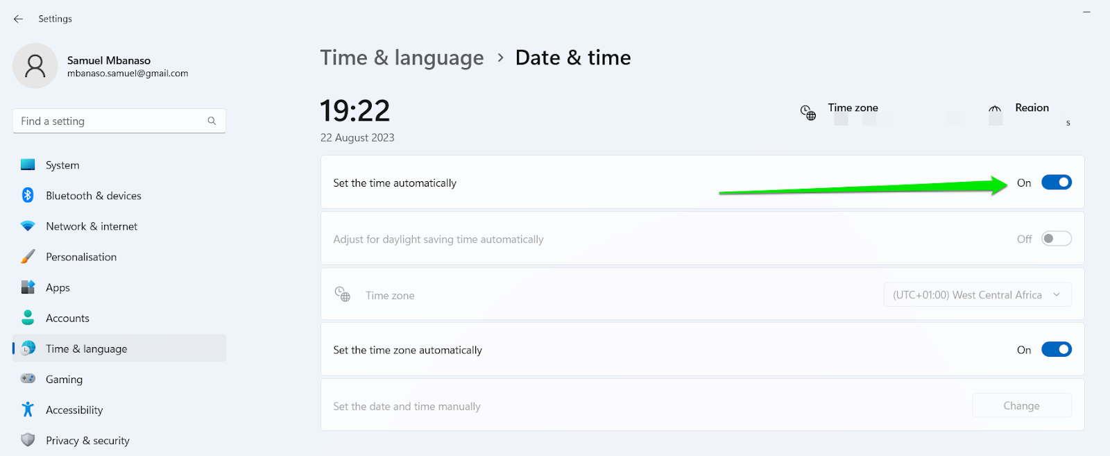 Windows 10 date and time