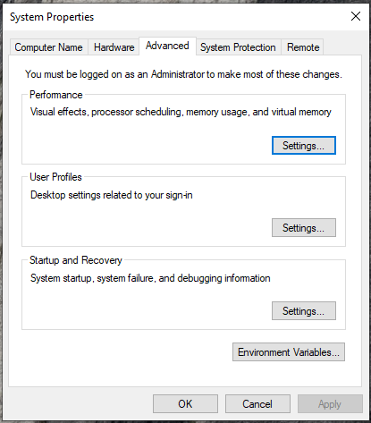 Allow Windows to manage your paging file. Advanced