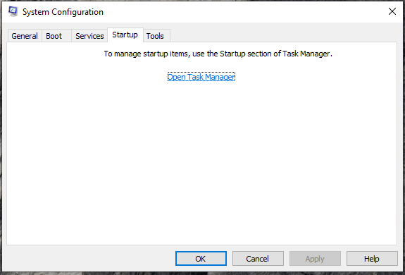 Perform a Clean Boot. Open Task Manager