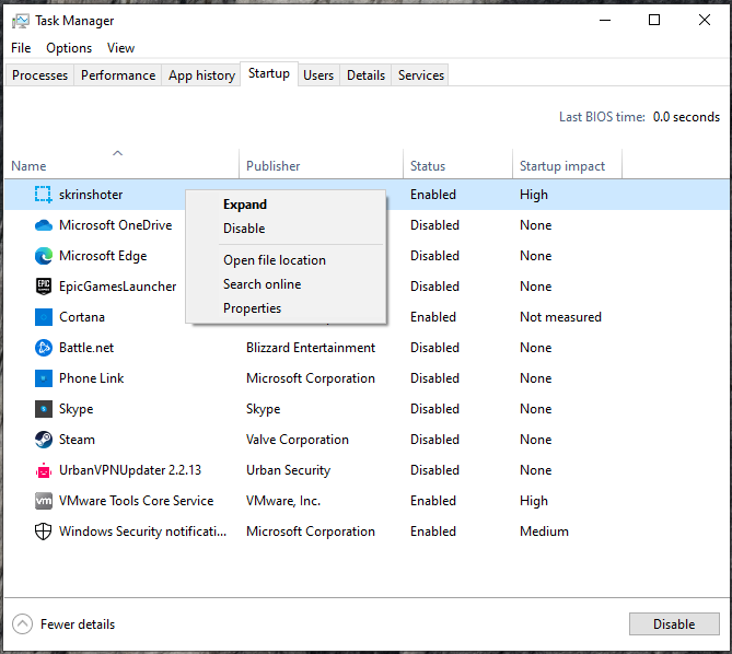 Perform a Clean Boot. Disable a program