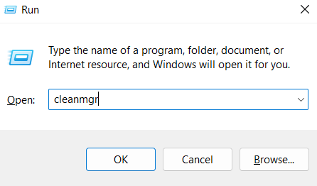 Run the cleanmgr command