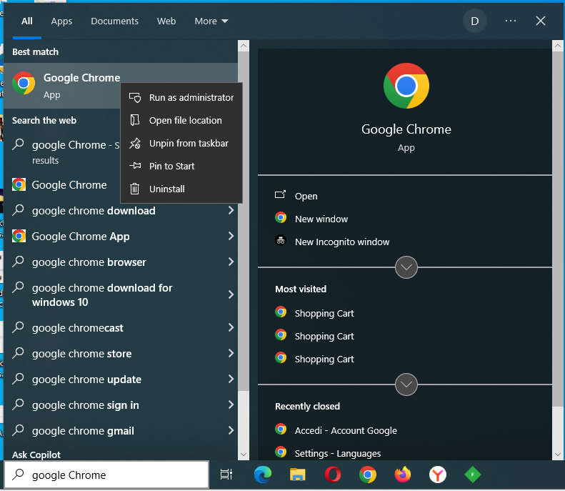 Start menu>any program>Open File Location