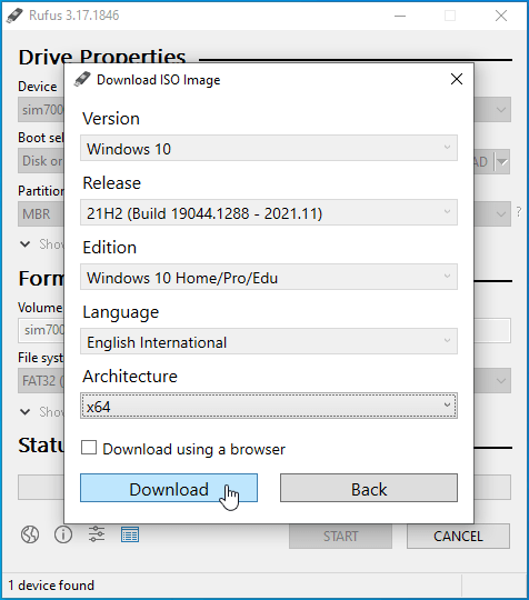Click on the Download button.