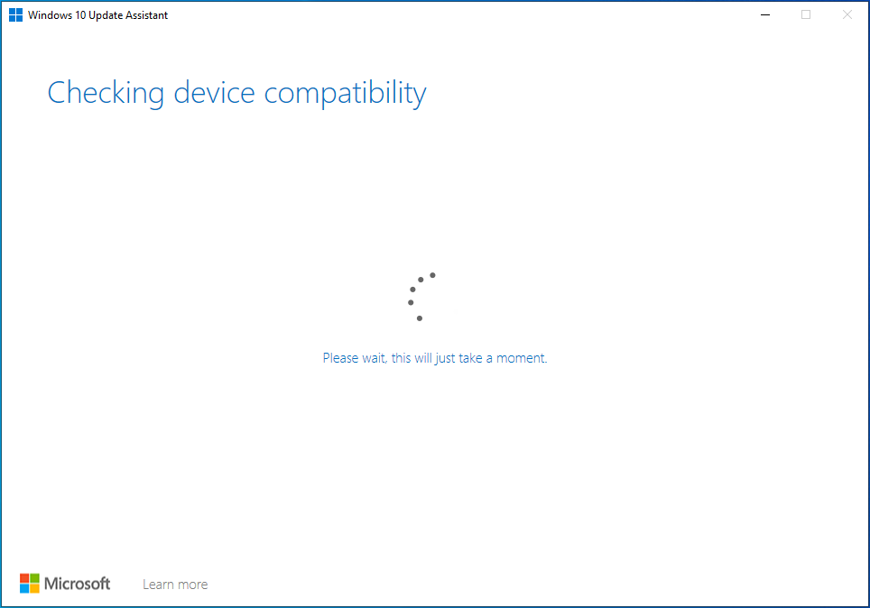 Device compatibility is being checked.