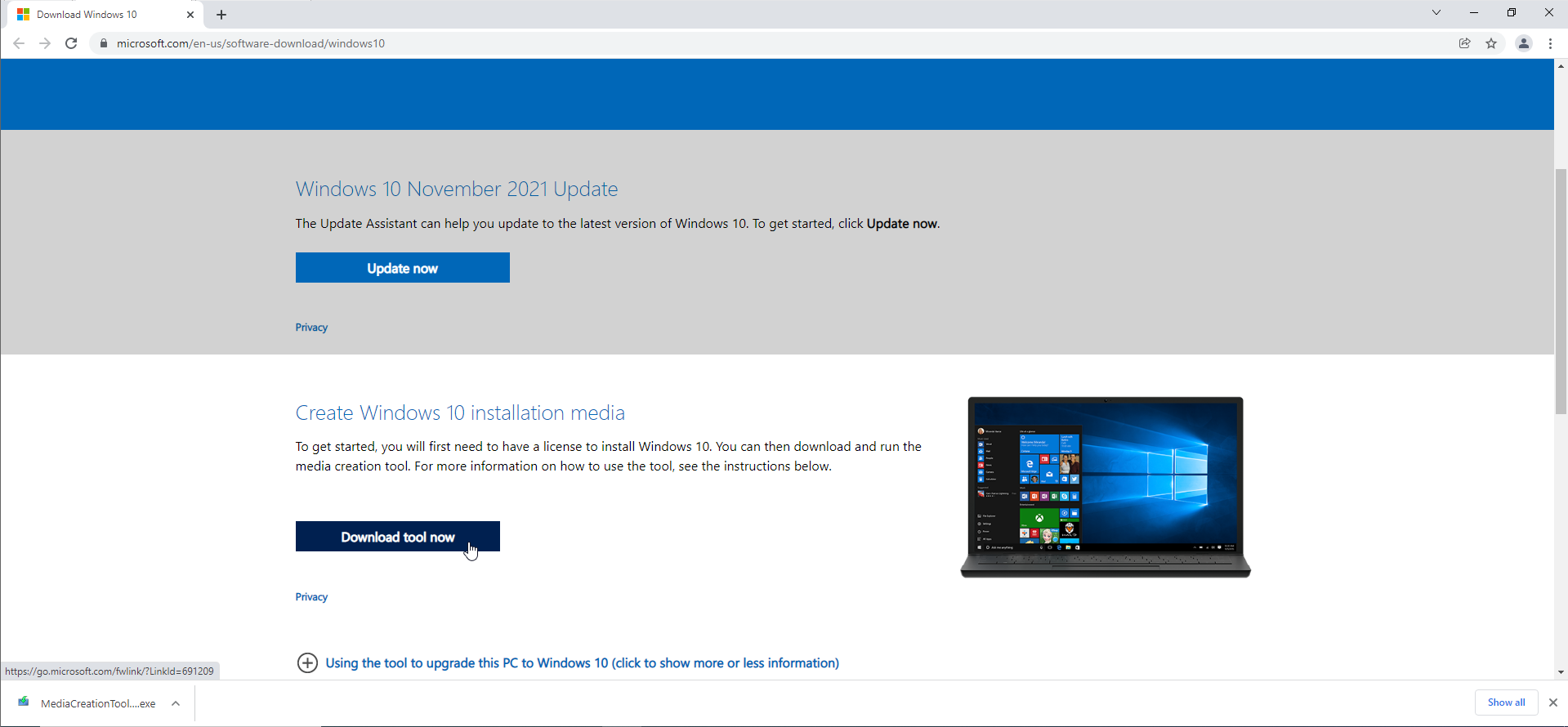 Download the Media Creation Tool.