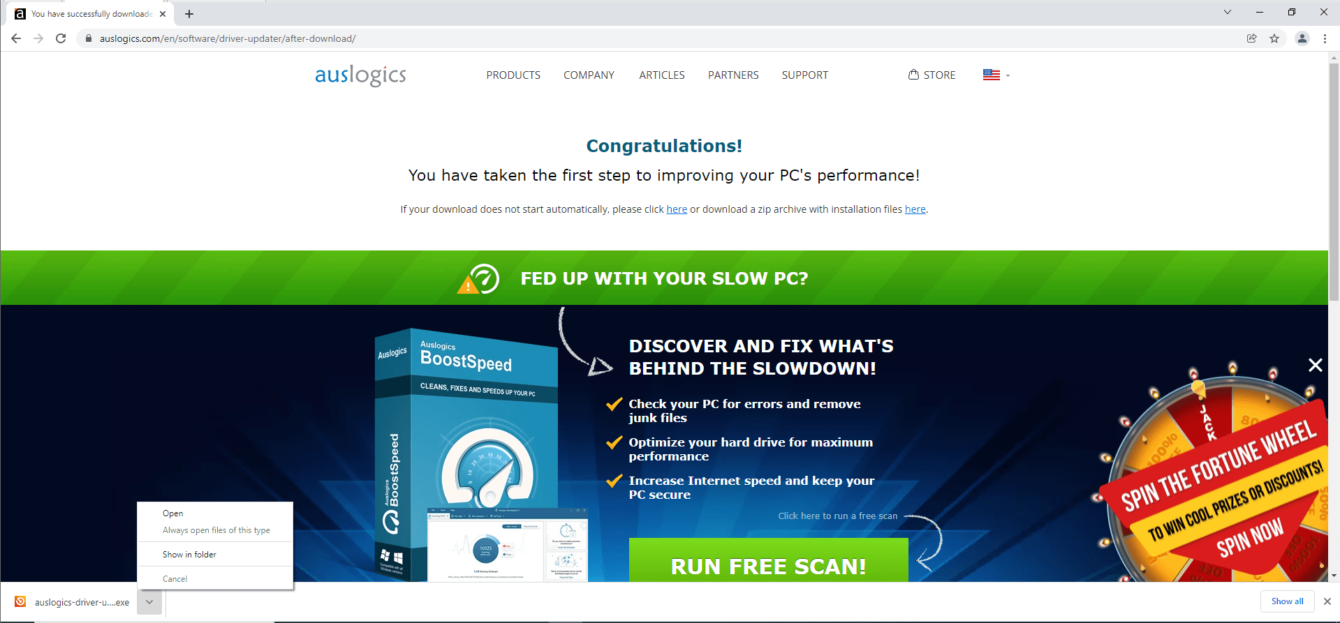 Open the setup file.