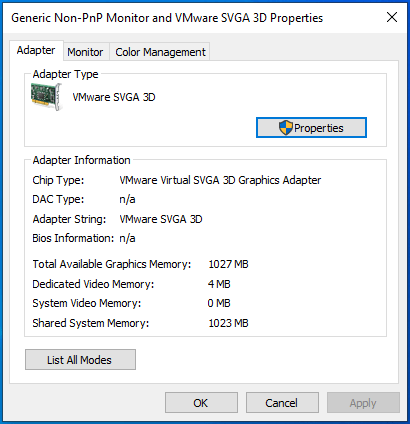 Check your video card's details.