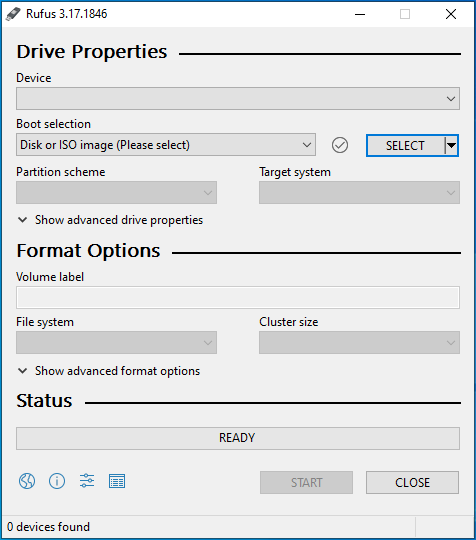 You will see the Rufus interface.