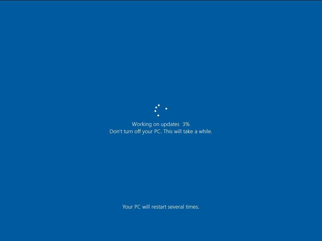 Wait until the update is complete.