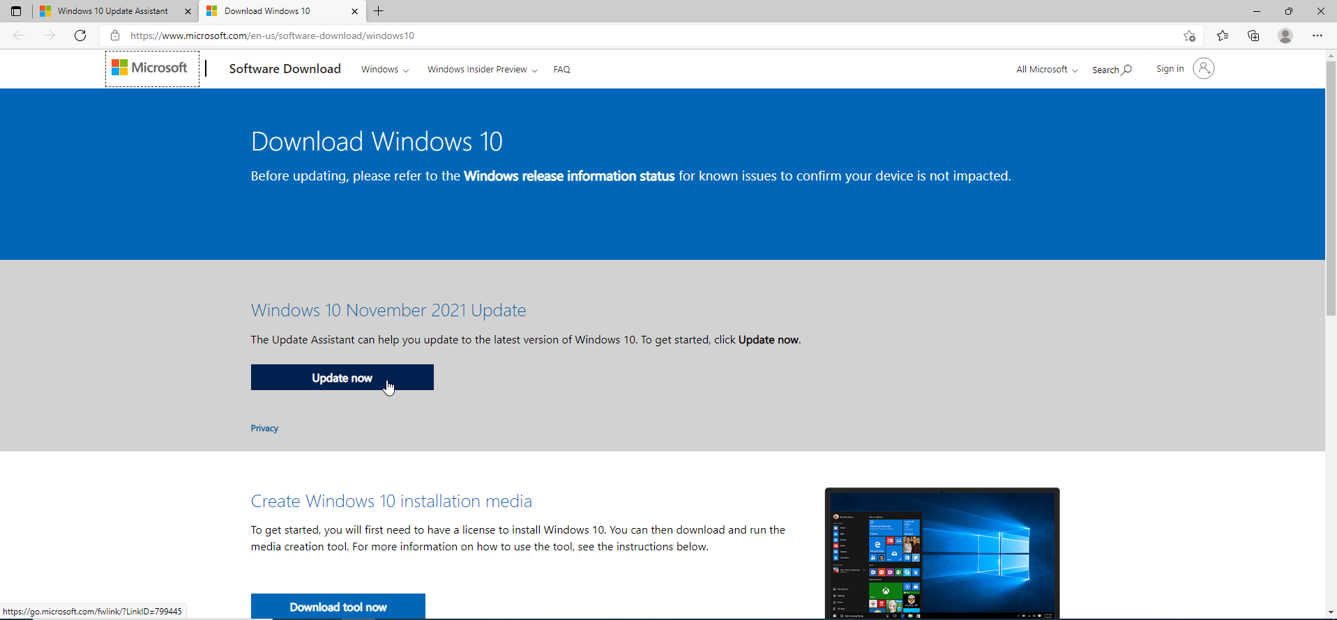 Click on Update Now.
