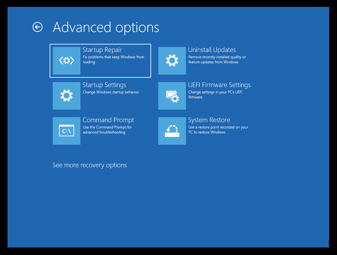 Select System Restore from Advanced Options.