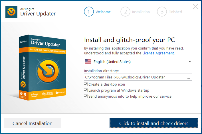 Click "Click to install and check drivers".