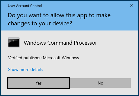 Click Yes in the User Account Control window.