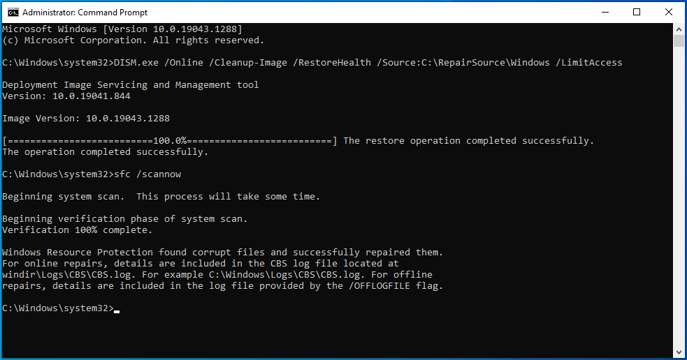 Wait while the scan is over.