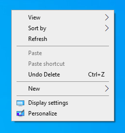 Right-click on your desktop and select Display Settings.