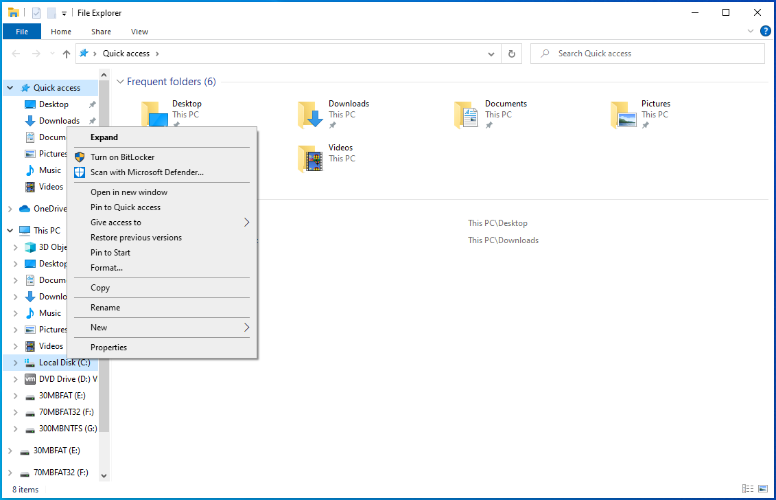 Right-click your hard drive and select Properties.