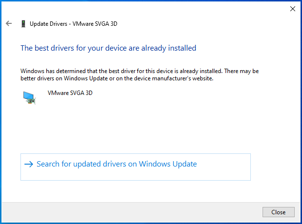 Windows will inform you about the situation with your drivers.