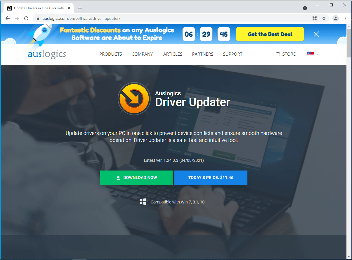 Go to Driver Updater's page.