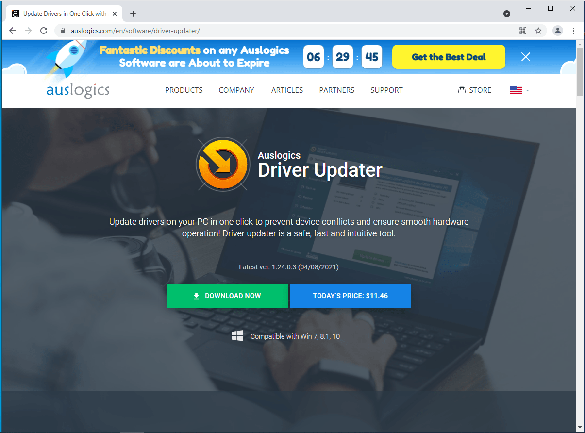 Go to Driver Updater's product page.