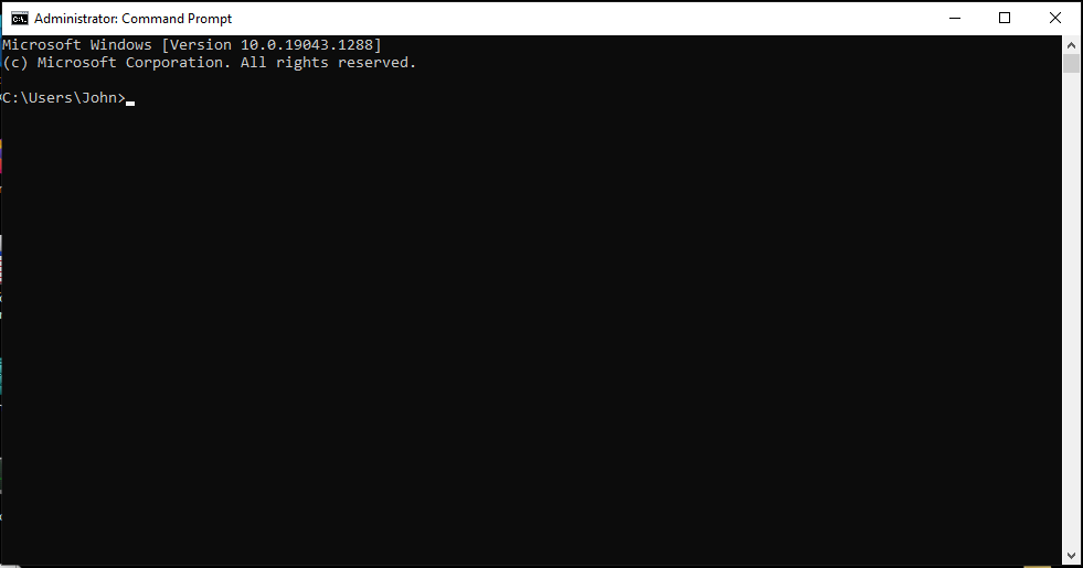 Open the Command Prompt in Safe Mode.