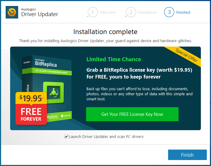Click Finish to proceed with the installation.